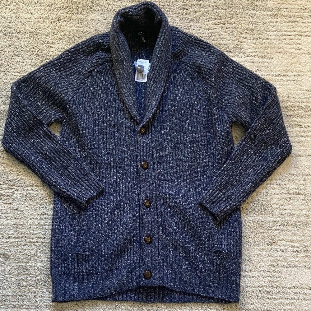 NWT‎ Men's Navy Blue Shawl Collar Sweater- XL